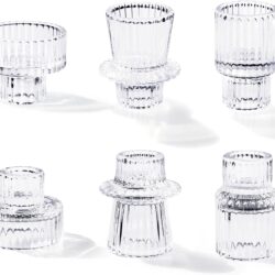 Juego de 6 Porta Velas Decorativas para Mesa